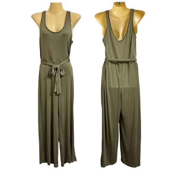 TOPSHOP SLINKY‎ SCOOP NECK CROPPED WIDE LEG JUMPSUIT 8 - Picture 2 of 10